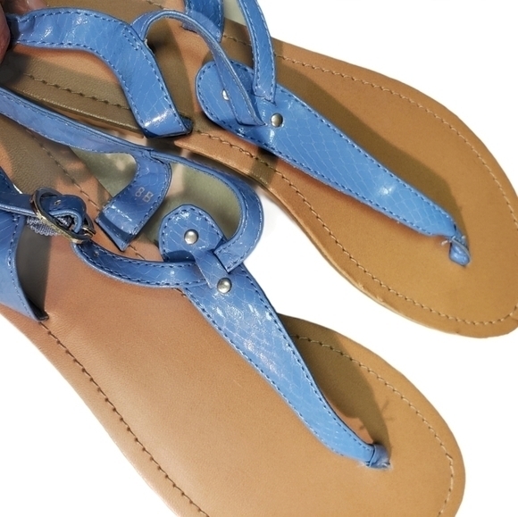 Loft Blue Sandals Size 8‎ Snakeskin Pattern Silverstone - Picture 12 of 12